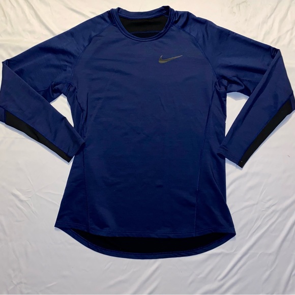 Nike Dry Fit Navy Blue Long Sleeve - Picture 2 of 7